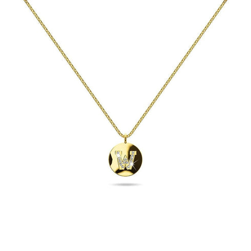 Solid 925 Sterling Silver Initial Alphabet Personalised Disc Necklace